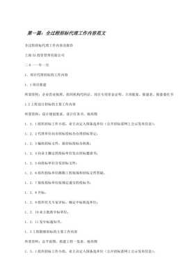全過程招標代理工作內容范文（留存版） 招投標代理服務